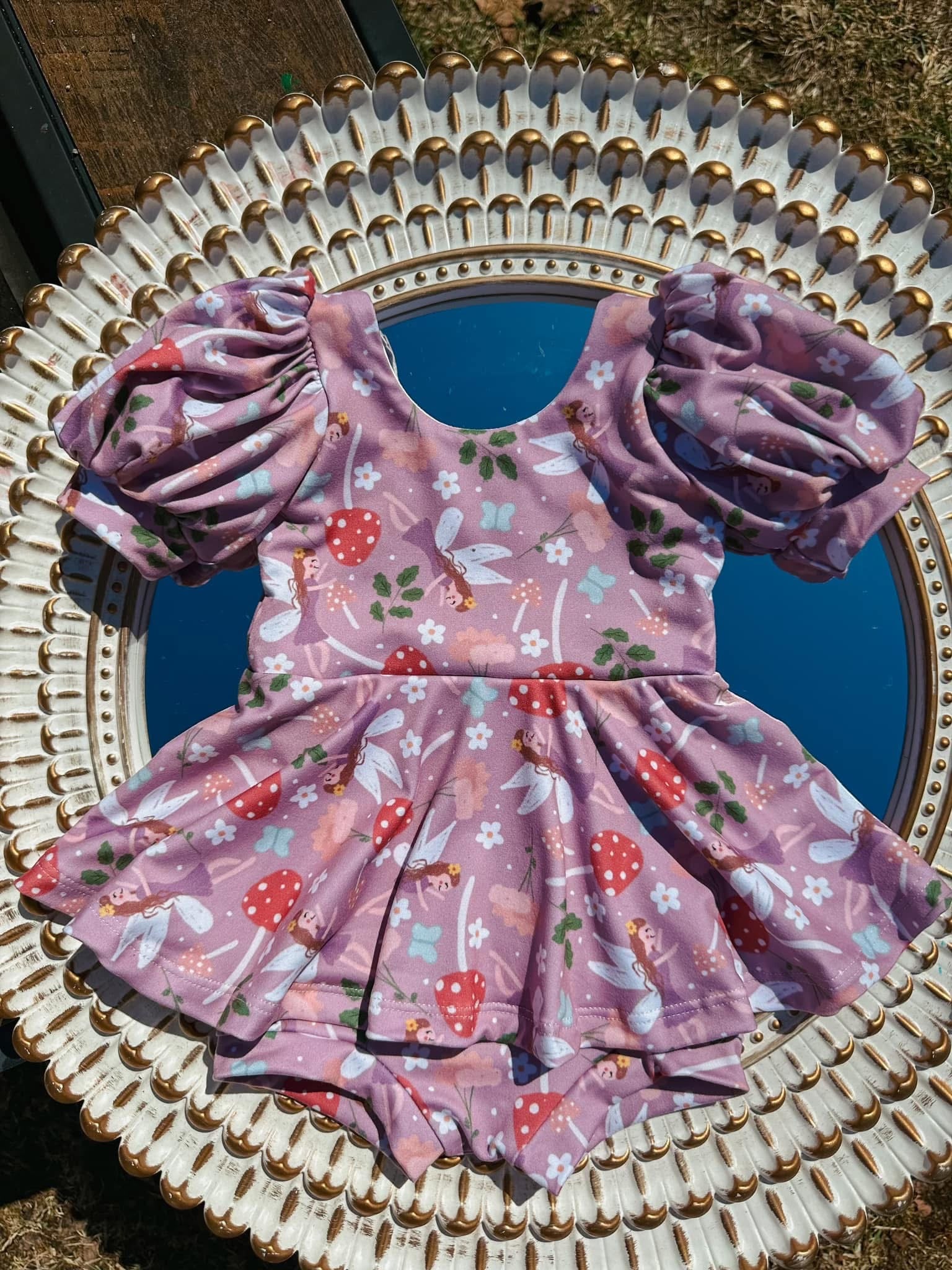 Magnolia skirted bodysuit (puff sleeves)