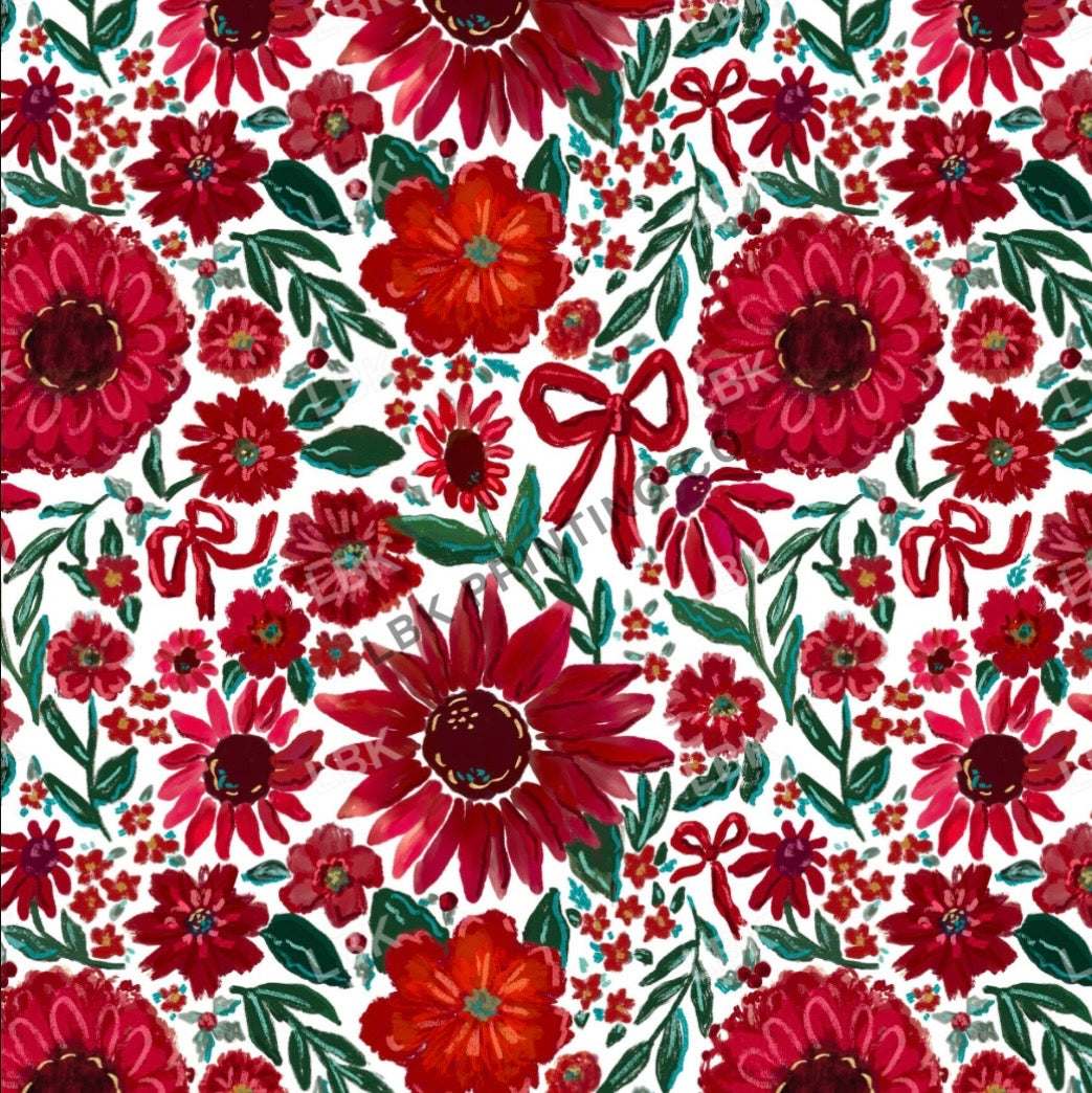 Red floral and bows